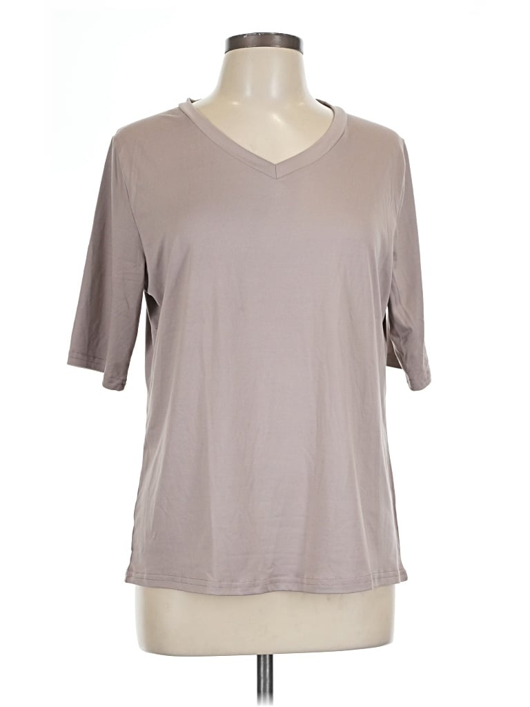 Pre-owned Assorted Brands 3/4 Sleeve T-shirt In Gray