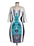 Sangria Graphic Blue Cocktail Dress Size 8 - photo 1