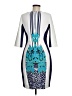 Sangria Graphic Blue Cocktail Dress Size 8 - photo 2