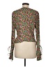 AFRM Floral Black Green Long Sleeve Blouse Size M - photo 2