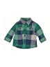 Tea 100% Cotton Plaid Green Long Sleeve Button-Down Shirt Size 3-6 mo - photo 1