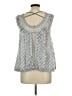 Pol 100% Polyester Silver Sleeveless Blouse Size L - photo 2
