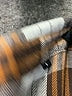 Unbranded 100% Polyester Plaid Brown Long Sleeve Blouse Size L - photo 7
