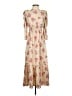 Unbranded 100% Polyester Floral Tan Casual Dress Size S - photo 1