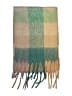 Aqua 100% Acrylic Plaid Green Teal Scarf One size - photo 2