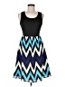 Pomelo Chevron-herringbone Blue Casual Dress Size M - photo 1