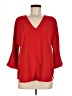 Pleione Red 3/4 Sleeve Blouse Size M - photo 1