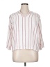 Splendid Stripes Pink 3/4 Sleeve Button-Down Shirt Size XL - photo 1