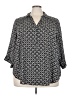 Torrid 100% Polyester Print Black 3/4 Sleeve Blouse Size 3X Plus (3) - photo 1