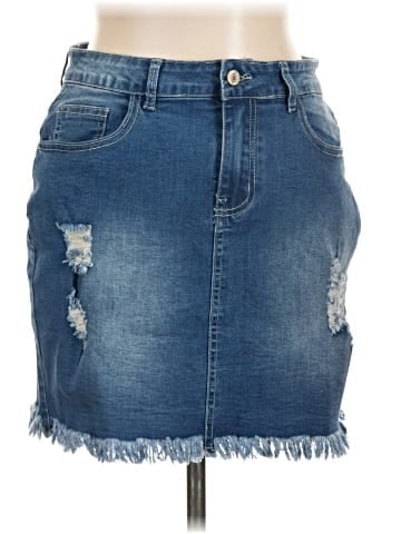 Unbranded Denim Skirt (view 1)