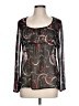 Anxiety 100% Polyester Black Long Sleeve Blouse Size L - photo 1