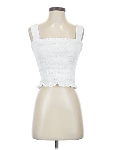Madewell Poplin Smocked Tank (view 1)