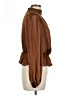Lush 100% Polyester Stripes Brown Long Sleeve Blouse Size L - photo 4
