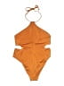 Parade Solid Orange One Piece Swimsuit Size L - photo 2