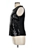 Ronni Nicole 100% Nylon Solid Black Silver Sleeveless Top Size L - photo 5