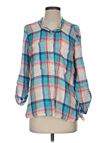 Vintage America Blues 3/4 Sleeve Button-Down Shirt (view 1)