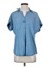 Thread & Supply 100% Lyocell Blue Short Sleeve Blouse Size S - photo 1