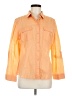 Chico's 100% Cotton Color Block Orange 3/4 Sleeve Button-Down Shirt Size Med (1) - photo 1
