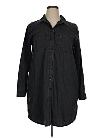 Madewell Black Denim Shirtdress (view 1)