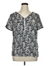 Apt. 9 100% Polyester Silver Short Sleeve Blouse Size XL - photo 1