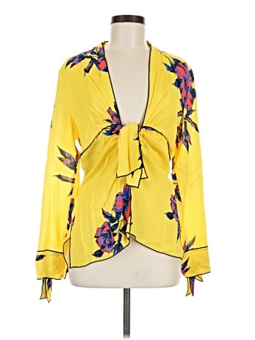 Proenza Schouler Long Sleeve Silk Top (view 1)