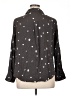 Torrid 100% Rayon Hearts Stars Brown Gray Long Sleeve Button-Down Shirt Size 1X Plus (1) - photo 2