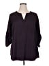 DR2 100% Polyester Purple 3/4 Sleeve Blouse Size 1X - photo 1