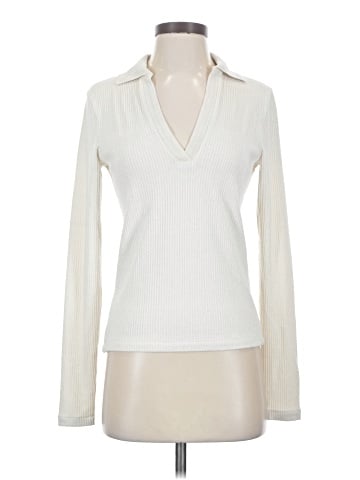 Madewell Sparkle Long-Sleeve Polo Top (view 1)