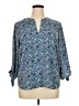 MICHAEL Michael Kors Blue 3/4 Sleeve Blouse Size XL - photo 1