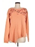 Sundance 100% Cotton Floral Orange Pullover Sweater Size M - photo 1
