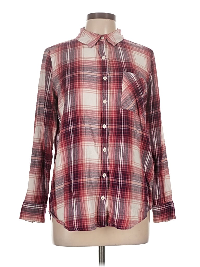 Pre-owned Mudd Long Sleeve Button Down Shirt In Burgundy