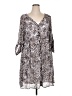 Torrid 100% Polyester Animal Print Silver Casual Dress Size 1X Plus (1) - photo 1