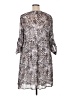 Torrid 100% Polyester Animal Print Silver Casual Dress Size 1X Plus (1) - photo 2