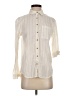 Primark 100% Cotton Stripes Ivory 3/4 Sleeve Button-Down Shirt Size 4 - photo 1