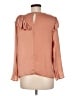 Topshop 100% Polyester Orange Long Sleeve Blouse Size 8 - photo 2