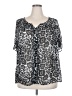 Apt. 9 100% Polyester Animal Print Gray Short Sleeve Blouse Size 2X - photo 1