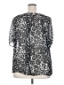 Apt. 9 100% Polyester Animal Print Gray Short Sleeve Blouse Size 2X - photo 2