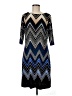 Sandra Darren Chevron-herringbone Blue Cocktail Dress Size 8 - photo 1