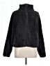 Old Navy 100% Polyester Solid Black Faux Fur Jacket Size L - photo 1