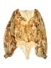 Flying Tomato 100% Polyester Gold Long Sleeve Blouse Size L - photo 1