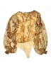 Flying Tomato 100% Polyester Gold Long Sleeve Blouse Size L - photo 2