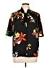 ModCloth 100% Polyester Floral Black Short Sleeve Blouse Size L - photo 1