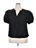 CeCe 100% Cotton Black Short Sleeve Blouse Size 2X - photo 1