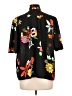 ModCloth 100% Polyester Floral Black Short Sleeve Blouse Size L - photo 2
