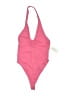 Out From Under Solid Pink One Piece Swimsuit Size M - photo 1