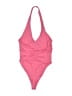 Out From Under Solid Pink One Piece Swimsuit Size M - photo 2