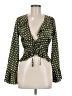 Missguided Green Long Sleeve Blouse Size 6 - photo 1