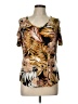 Unbranded Gold Black Short Sleeve Blouse Size L - photo 1