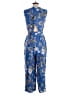 J.Crew 100% Linen Paisley Blue Jumpsuit Size 6 - photo 2