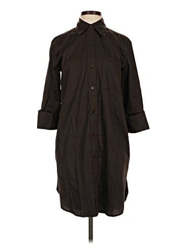 Madewell Y-Neck Relaxed Shirtdress in Sateen (view 1)